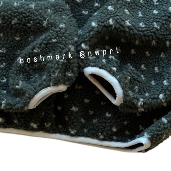 THE GREAT🏕️ Countryside Sherpa Heart Sweater Pullover Jacket Olive Green 0 XS - Picture 9 of 13